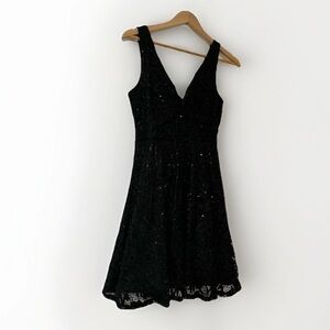 City Triangles Women's Black Sparkle Sequin Formal Evening Prom Dress